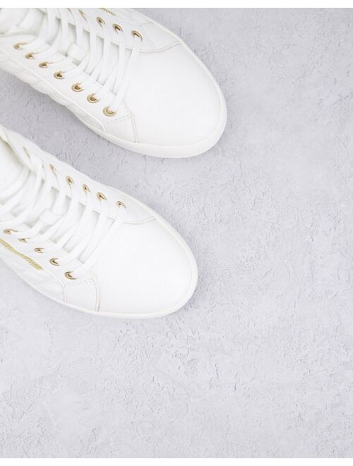 ALDO Ailanna wedge sneakers in white quilt