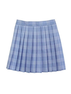 Golden service Women School Uniforms Plaid Knife Pleated Costume Mini Skirt