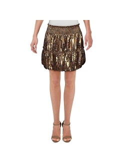 Women's Metallic Floral Bubble Skirt