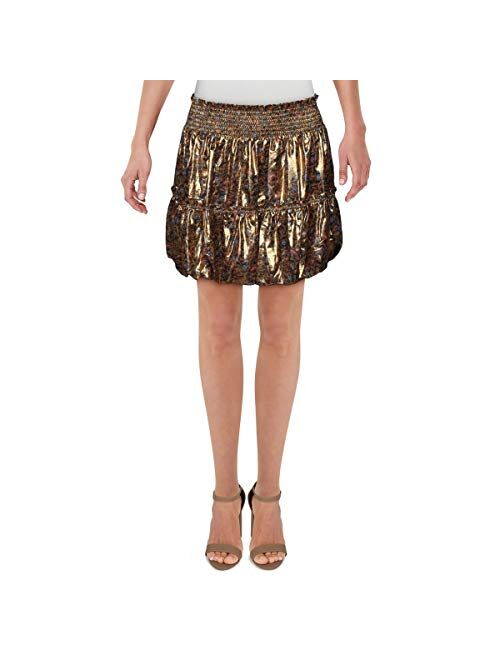 Free People Women's Metallic Floral Bubble Skirt