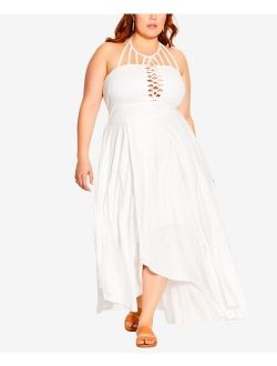 Trendy Plus Size Cotton Plait-Detail Maxi Dress