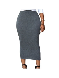 Lrady Women's High Waist Slim Bodycon Party Club Night Out Maxi Long Pencil Skirts