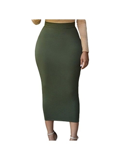 Lrady Women's High Waist Slim Bodycon Party Club Night Out Maxi Long Pencil Skirts