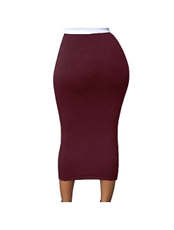 Lrady Women's High Waist Slim Bodycon Party Club Night Out Maxi Long Pencil Skirts