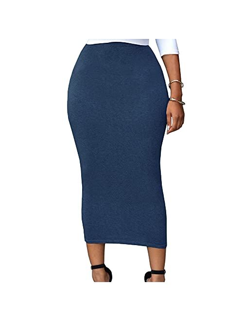 Lrady Women's High Waist Slim Bodycon Party Club Night Out Maxi Long Pencil Skirts