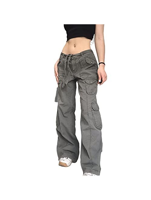 Naranjaburbuja Y2K Baggy Jeans Women Graphic Print Wide Leg Straight Pants Vintage Denim Cargo High Waist Trousers E-Girl Streetwear