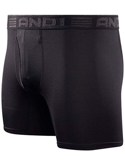 AND1 Men's Performance Compression Boxer Briefs with Functional Fly (5 Pack)