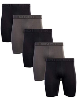 Mens Long Leg Performance Compression Boxer Briefs (5 Pack)