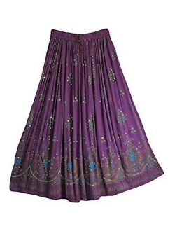 Radhy krishna fashions Tie Dye Yoga Trend Women's Sequined Crinkle Broomstick Gypsy Long Skirt