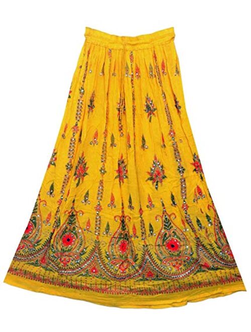 Radhy krishna fashions Tie Dye Yoga Trend Women's Sequined Crinkle Broomstick Gypsy Long Skirt