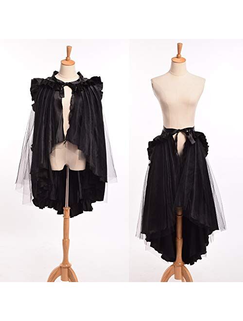 BLESSUME Victorian Ruffles Bustle Skirt/Cape