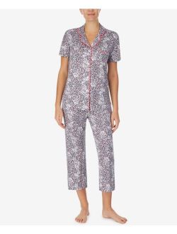 Printed Cropped Pants Pajamas Set