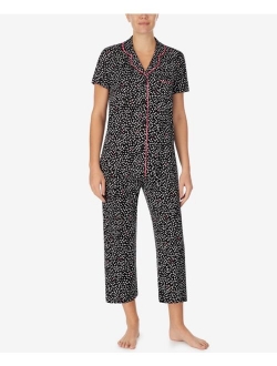 Printed Cropped Pants Pajamas Set