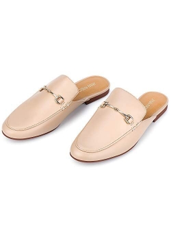 JENN ARDOR Mules for Women Slip On Loafers Pointed Toe Backless Slipper Womens Mules Flats Shoes