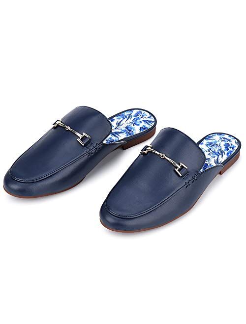 JENN ARDOR Mules for Women Slip On Loafers Pointed Toe Backless Slipper Womens Mules Flats Shoes