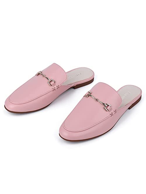 JENN ARDOR Mules for Women Slip On Loafers Pointed Toe Backless Slipper Womens Mules Flats Shoes