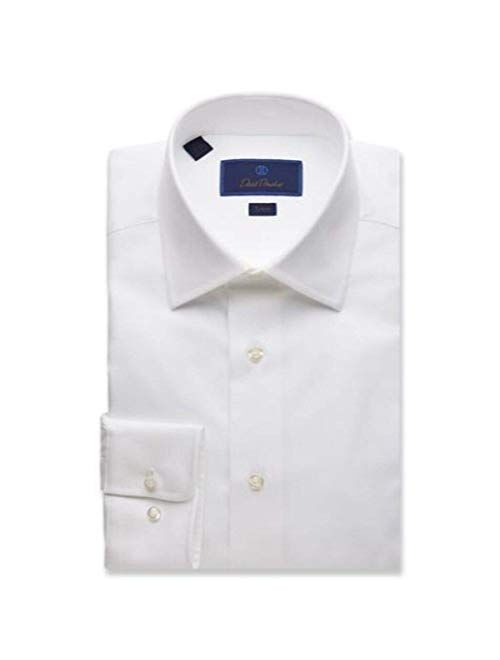 David Donahue Men's Royal Oxford Barrel Cuff Trim Fit Dress Shirt