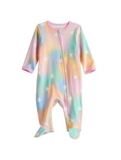 Baby Girl Cuddl Duds Tie Dyed Stars Sleep & Play