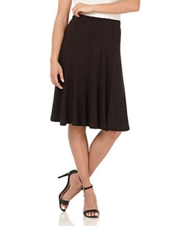 Rekucci Women's Ease in to Comfort Trumpet Flared Knee Length Knit Skirt