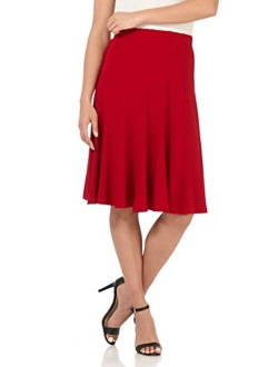 Rekucci Women's Ease in to Comfort Trumpet Flared Knee Length Knit Skirt