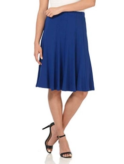 Rekucci Women's Ease in to Comfort Trumpet Flared Knee Length Knit Skirt