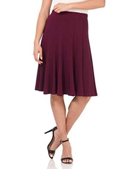 Rekucci Women's Ease in to Comfort Trumpet Flared Knee Length Knit Skirt
