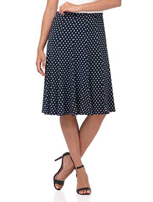 Rekucci Women's Ease in to Comfort Trumpet Flared Knee Length Knit Skirt