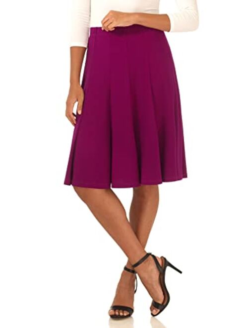 Rekucci Women's Ease in to Comfort Trumpet Flared Knee Length Knit Skirt