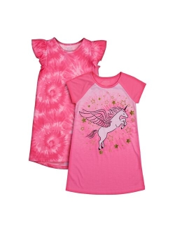 Girls 4-12 Cuddl Duds 2-Pack Nightgowns