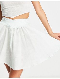 flippy beach yoke waist skirt in mint texture - part of a set