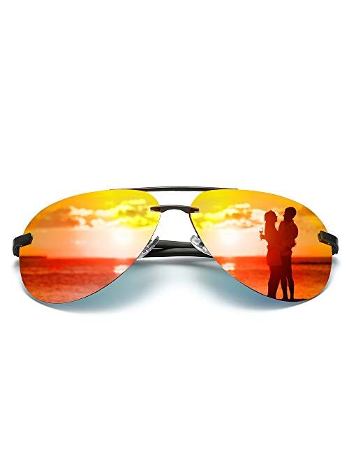 Fishingtours Aviator Mirrored Polarized Driving Sunglasses for Men and Women