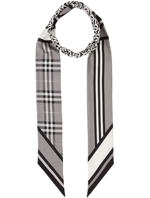 Burberry multi-pattern thin scarf