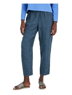 Organic Linen High-Waist Tapered Pants, Regular & Plus Sizes