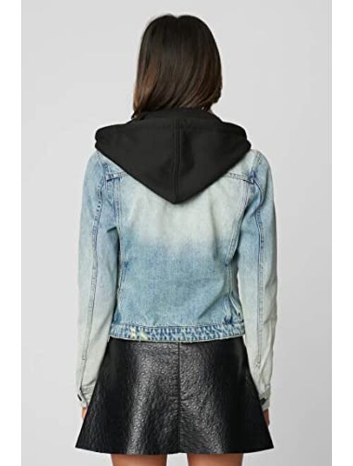 [BLANKNYC] womens Denim Jacket With Hood, Comfortable & Stylish Coat