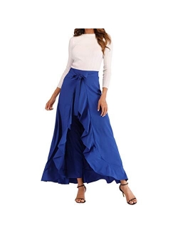 Seryu Skirts for Women's Plus Size Solid Flare Hem High Waist Midi Skirt Sexy Uniform Pleated Skirt