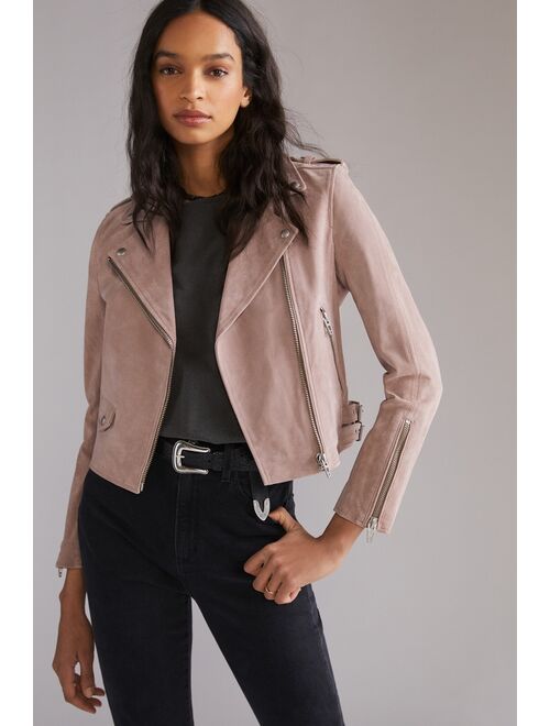 BLANKNYC Faux Suede Moto Jacket With Zipper Pockets