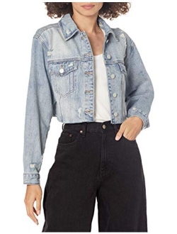 [BLANKNYC] womens Luxury Clothing Denim Trucker Jacket