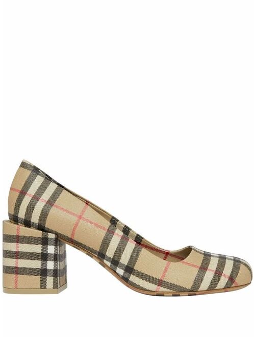 Burberry Vintage Check block-heel pumps