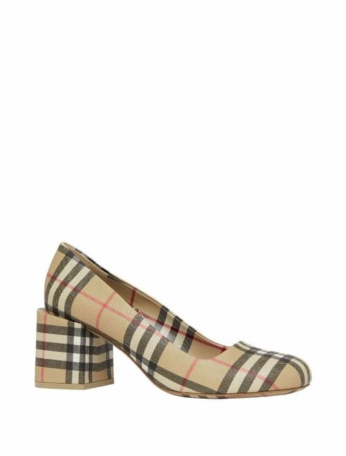 Burberry Vintage Check block-heel pumps