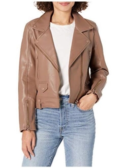 [BLANKNYC] women's Luxury Faux-Leather Moto Jacket, Comfortable & Stylish Coat