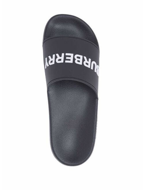 Burberry lettering logo flat slides