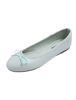 FEVERSOLE Women's Bow Tie Fashion Dress Slip On Shoes Round Toe Ballet Flat