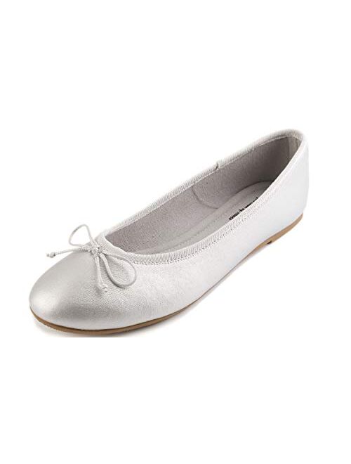 FEVERSOLE Women's Bow Tie Fashion Dress Slip On Shoes Round Toe Ballet Flat