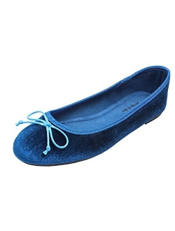 FEVERSOLE Women's String Tie Ultra Soft Colorful Memory Foam Cushioned Faux Suede Home Ballet Flats