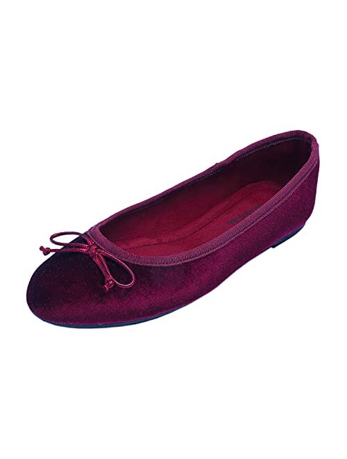 FEVERSOLE Women's String Tie Ultra Soft Colorful Memory Foam Cushioned Faux Suede Home Ballet Flats