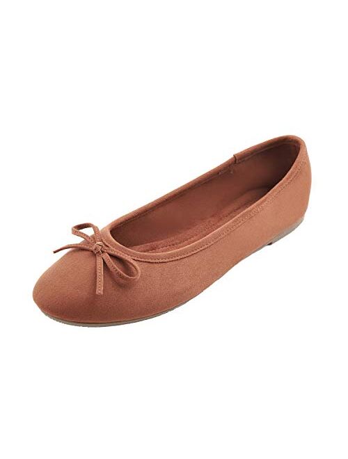 FEVERSOLE Women's String Tie Ultra Soft Colorful Memory Foam Cushioned Faux Suede Home Ballet Flats