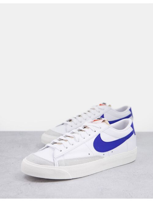 Nike Blazer Low '77 VNTG suede sneakers in white/hyper royal