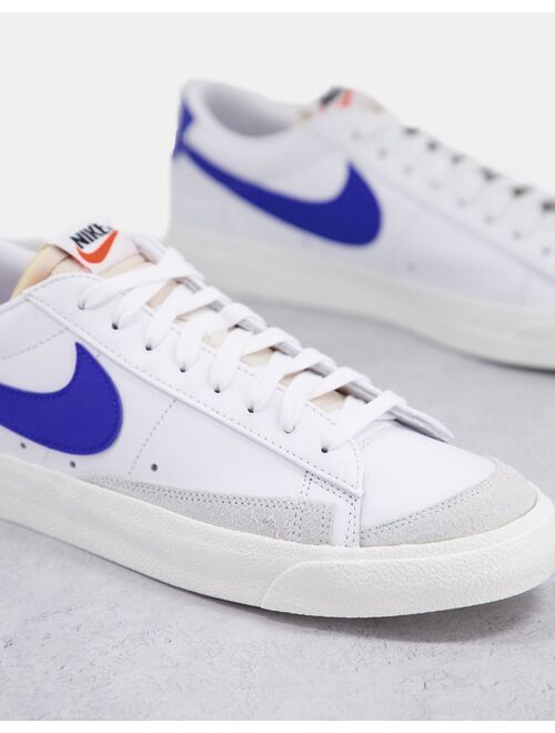 Nike Blazer Low '77 VNTG suede sneakers in white/hyper royal