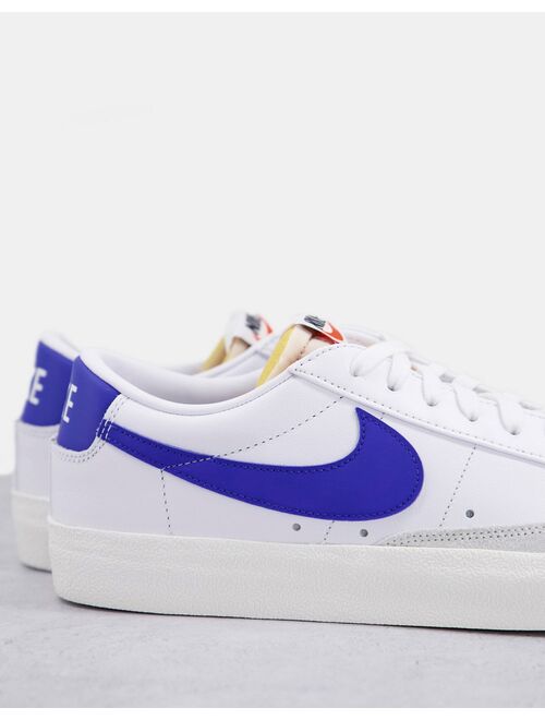 Nike Blazer Low '77 VNTG suede sneakers in white/hyper royal