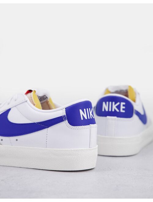 Nike Blazer Low '77 VNTG suede sneakers in white/hyper royal